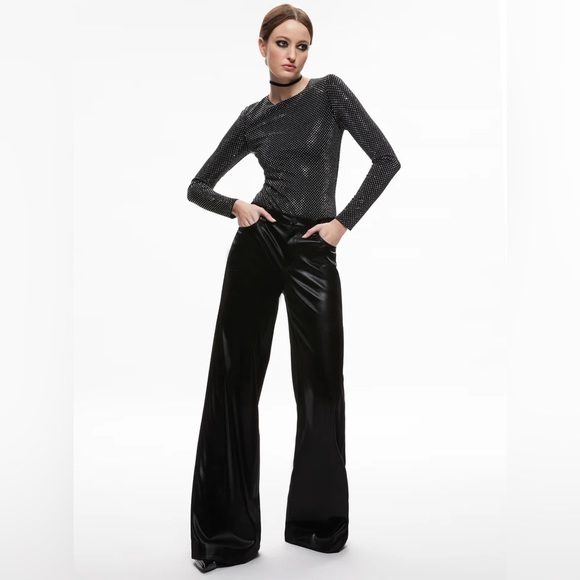 NWOT Alice+Olivia TAEYN EMBELLISHED CREW NECK BODYSUIT SizeXS $495 - Picture 5 of 10